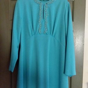 Blue ladies vintage evening gown